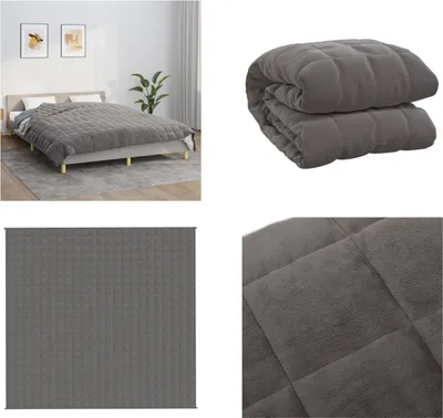 Produktbild von vidaXL Gewichtsdecke Grau 220x230 cm 11 kg Stoff - Gewichtsdecke - Gewichtsdecken - Beschwerte Decke - Decke