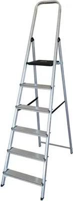 Zdjęcie produktu dla 6-stopniowa składana drabina aluminiowa EDM (48 x 10,5 x 193 cm)