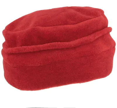 MtM warmer & weicher Stoffhut Fleece Wintermütze mit Biese in rot