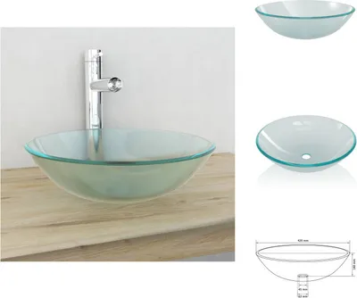 Zdjęcie produktu dla vidaXL Umywalka ze szkła hartowanego 42 cm matowa - Umywalka łazienkowa