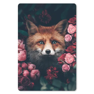 Produktbild von MuchoWow® Mauspad Mousepad Fuchs - Blumen - Tiere 40x60 cm - Mousepads - Maus Mat - Pad - Mausunterlage - Schreibtisch Accesoire