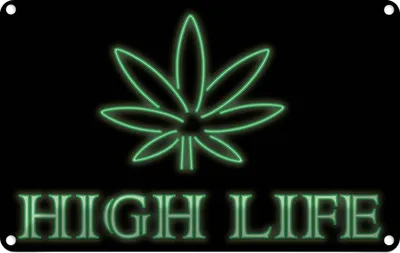 Produktbild von vianmo Blechschild 12x18 cm High Life Cannabis