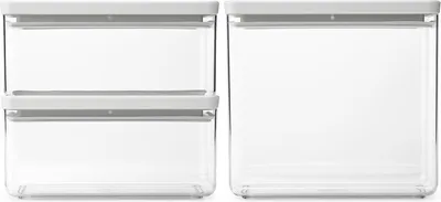 Image de Conteneurs empilables - 2 x 1,5 L et 1 x 3,5 L, couvercle gris clair