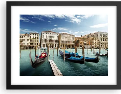 Produktbild von Gerahmtes Poster - Schwarzer Rahmen - Architektur venedig italien gondel - 40x30 cm - Wand Bild - Wanddeko - Wandbilder - Wandposter - Bilderrahmen - Bilder - Kunstdruck - Wandbild - P2BAA40x30-2705