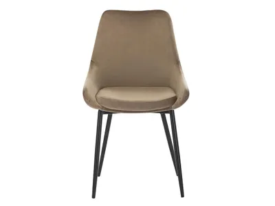 Produktbild von Stuhl 2er-Set - Samt & Schwarzes Metall - Taupe - MASURIE