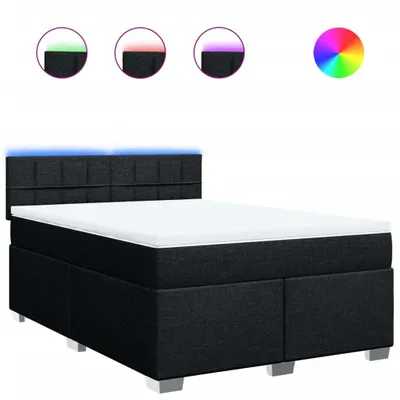 Produktbild von Boxspringbett mit Matratze Schwarz 140x190 cm Stoff