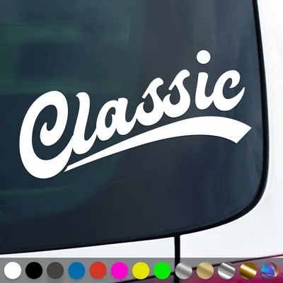 Produktbild von PantherPixel Classic Aufkleber Oldtimer Retro Oldschool Sticker Auto Geschenkidee Farbe Weiss