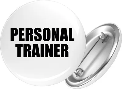 Produktbild von Huuraa Button Personal Trainer Training 59mm rund mit Sicherheitsnadel Ansteckbutton Geschenkidee