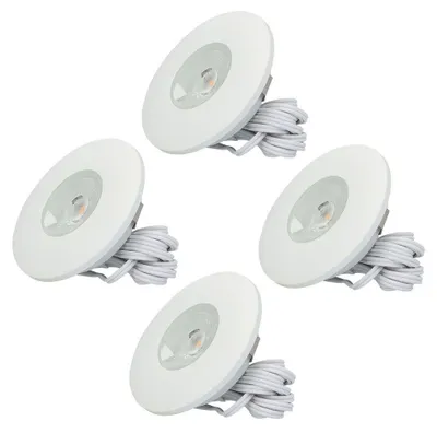 Image de HOFTRONIC - Lot de 4 spots LED encastrables 3W 2700K IP44 Blanc