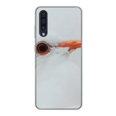 Produktbild von MuchoWow® Handyhülle Schutzhülle Hülle für Samsung Galaxy A30s Nahaufnahme einer weißen Taube Silikon Softcase Handy Hülle - Karteninhaber