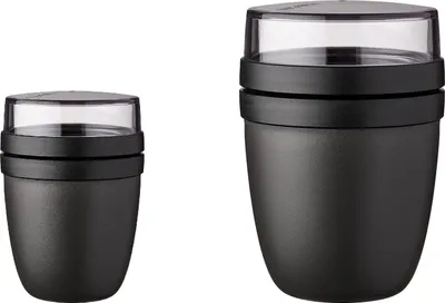 Produktbild von Mepal Limited Edition Duo Pack Lunchpot Ellipse Lunchbox Essensbehälter Reisebecher Schwarz / Black Edition