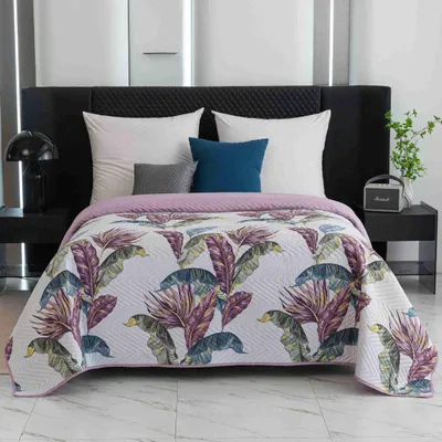 Produktbild von Tagesdecke TROPIC weiß/rosa Größe: 220 x 240 cm