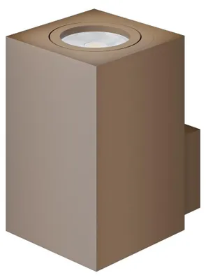 Obrázok produktu pre Nástenná LED svietidlo Zio, cortenová oceľ, uhol 38°, pre 50 mm žiarovku GU10, moderný štvorcový dizajn pre vnútorné osvetlenie – Beneito & Faure