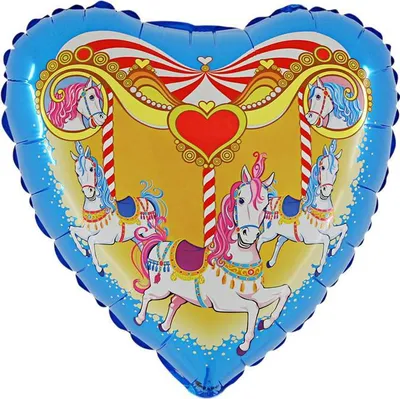 Produktbild von Herz Folienballon Pferd Karussell Party 45cm