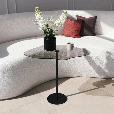 Image de Mensa - Table basse, 60x45x50h cm noir, effet fumé