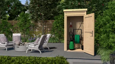 Produktbild von Gartenschrank 367, natur, 21 mm B x T x H 109,6 x 106,2 x 200