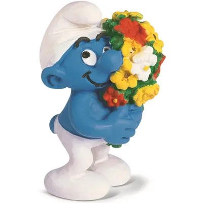 Produktbild von schleich Schlumpf Mit Strauß, 3 Jahr(e), Blau, Weiß, Kunststoff