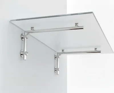 Produktbild von Glaszentrum Hagen 200x90 cm Glasvordach Weiß V2A-L