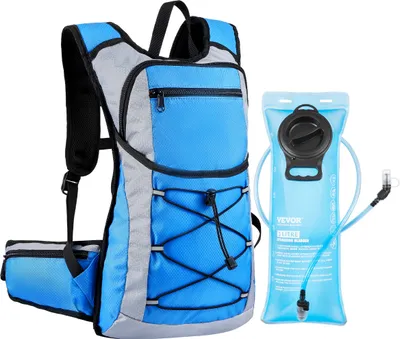 Produktbild von VEVOR Wasserbeutel-Rucksack, 15 l, isolierter Rucksack, Wanderrucksack, geeignet für Radfahren, Laufen und Reisen, Schwarz, Hydro-Wasserrucksack für Damen und Herren