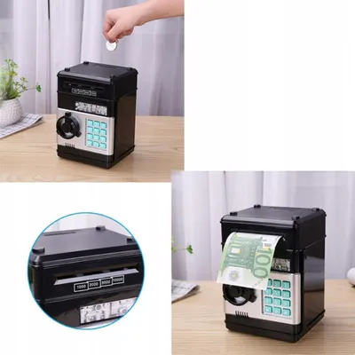 Image de Tirelire enfant avec code PIN pour monnaie et billets insertion automatique des billets et effets lumineux pour épargner