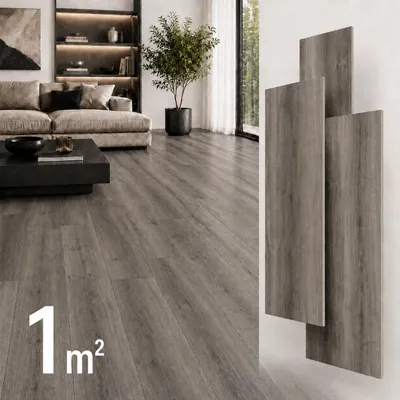 Produktbild von SPC Vinylboden 5mm Klick Vinyl wasserfest Holzoptik Bodenbelag mit Trittschalldämmung für Küche Bad Wohnzimmer, KI-generiertes Bild