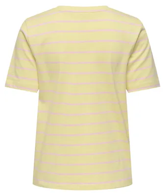 Produktbild von ONLY ONLHELLE S/S STRIPE TOP BOX JRS Sunlight/Romance rose + helle kind XS