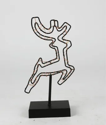 Produktbild von WH Rentier klein 30 LED warmweiß Innenbereich batteriebetrieben Weihnachtsdeko festliche Leuchtfigur aus Kunststoff 15x7x30cm stimmungsvolle Beleuchtung