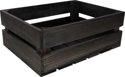 Image de Creative Deco Caisse en Bois Noir 40 x 30 x 15 cm Caisse Rangement Bois Vintage
