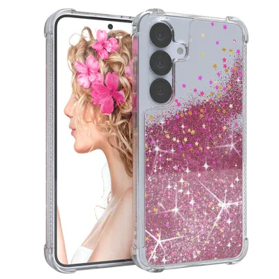 Produktbild von EAZY CASE - Glitzer Hülle kompatibel mit Samsung Galaxy S25 Glitzer Schutzhülle, Soft Case, Backcover Transparent mit Motiv