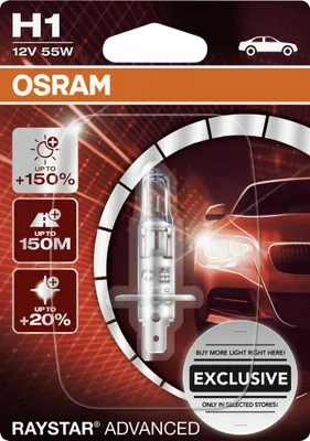 Produktbild von Osram Scheinwerferlampe H1 Raystar Advanced 2 Stück