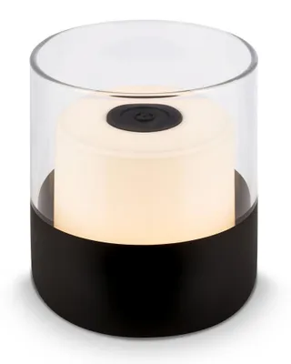 Produktbild von Battery LED table lamp, with glass, black, 1xLED/2