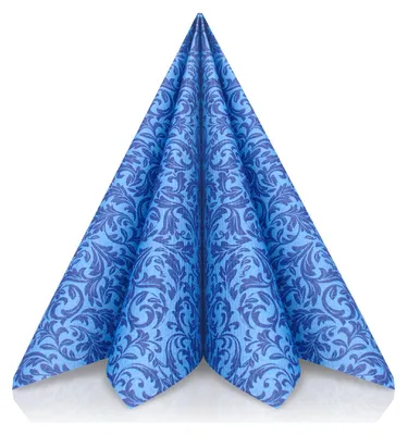 Produktbild von GRUBLy Airlaid Serviette Ornaments in Blau, 40 x 40 cm, 50 Stück
