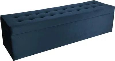 Obrázok produktu pre mg dizajnová čalúnená stolička, 45x160 cm, farba námornícka modrá - mäkký sedák, skladacia, odolná voči zaťaženiu do 300 kg