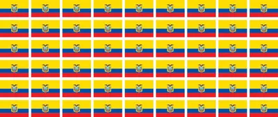 Produktbild von Mini Aufkleber Set - Pack glatt - 20x12mm - selbstklebender Sticker - Fahne - Ecuador - Flagge / Banner / Standarte fürs Auto, Büro, zu Hause und die Schule - 54 Stück