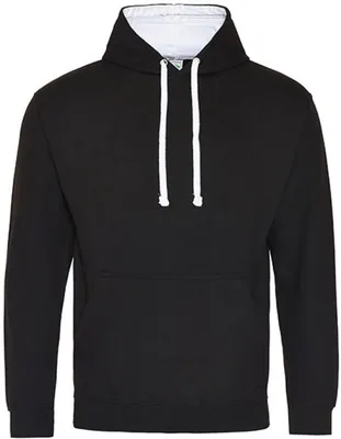 Produktbild von Just Hoods JH003 | Varsity Herren Hoodie / Kaputzenpullover - Farbe: Jet Black/Arctic White - Größe: XXL