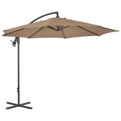 Image de vidaXL Parapluie avec mât en acier 300 cm Taupe