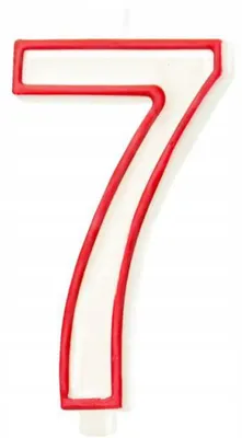 Produktbild von PartyPal Tortenkerze Ziffer 7 weiß-rot 13 cm
