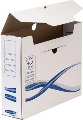 Produktbild von BankersBox Archivschachtel A4+ B:80mm  weiß/blau        10PK
