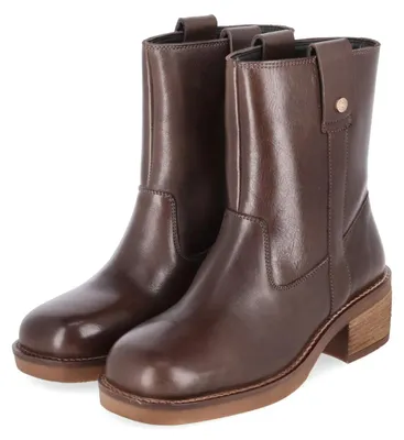 Image de Bottes pour femmes Copenhagen Shoes, modèle SAY MORE, en cuir lisse marron, taille 37