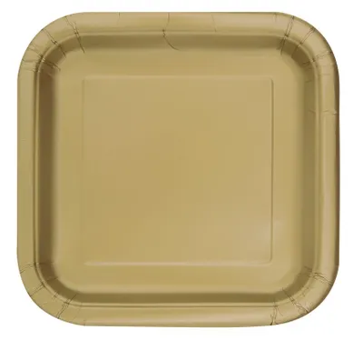 Produktbild von Vera Pappteller, eckig, gold, 23 cm, 14 Stück