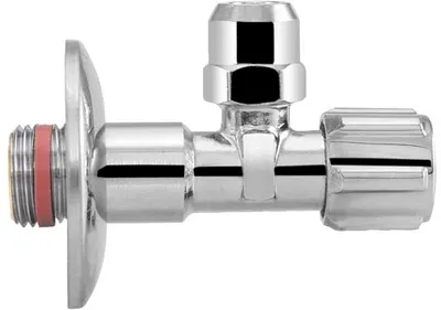 Produktbild von ASW Eckventil 424504 1/2" x 10 mm, lange Bauform, selbstdichtend, Messing verchromt