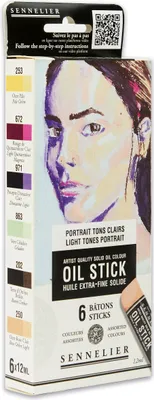 Produktbild von Sennelier Set mit 6 Mini Oil Sticks - helle Farben - N130116.01