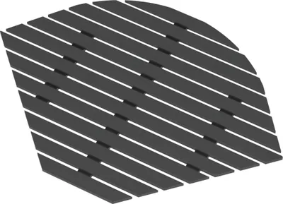 Image de Caillebotis en Bois Composite Gris pour Cabine 1/4 de cercle - Dimensions 80,4 x 80,4 cm