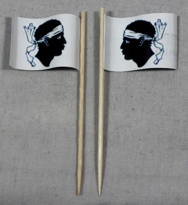 Produktbild von Party-Picker Flagge Korsika Frankreich Papierfähnchen in Spitzenqualität 25 Stück Beutel