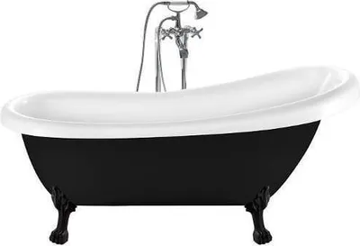 Produktbild von Freistehende Badewanne mit Füßen RICHMOND schwarz Löwenfüße SCHWARZ 171 cm