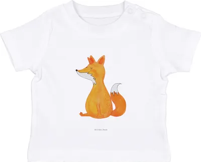 Produktbild von Mr. & Mrs. Panda Babyshirt Einhorn Fuchs 12. - 18. Monat - Weiß - Geschenk, Einhörner, Fuchshörnchen,  T-Shirt, Kinder Top, Baumwolle Baby Shirt, Unicorns, Füchse