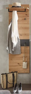 Produktbild von Garderobenpaneel MANRESA-36 in Artisan Eiche Nb. mit Graphit B/H/T: ca. 50/170/30 cm