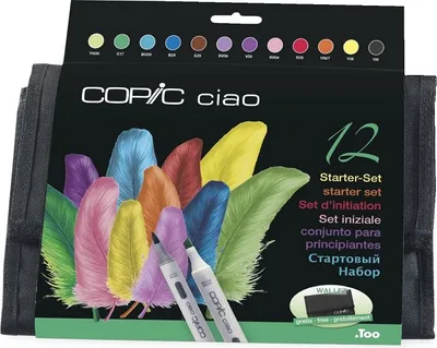 Image de COPIC Ciao double face Pinceau & Ciseau 12pcs, Starter Set dans une trousse à crayons