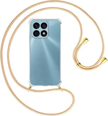 Produktbild von Handykette Backcover-Schutzhülle mit Band (Metall goldfarben) für Honor X8a (6.75'') - Goldkordel
