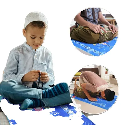 Produktbild von Interaktive Gebetmatte, LED-Anzeige, Quran-Rezitation, Blau